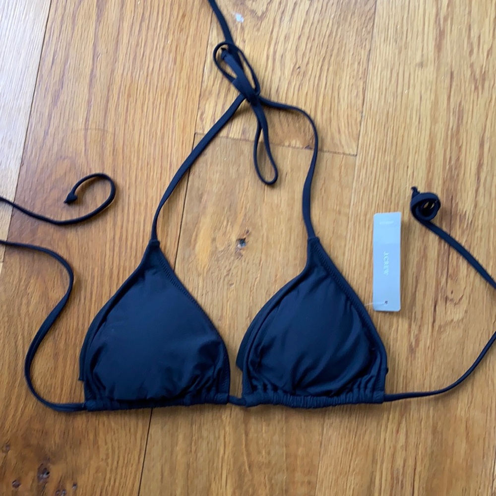 NWT JCREW classic black string bikini top